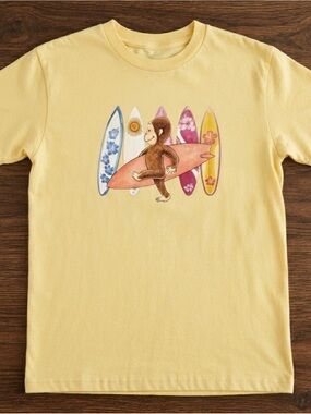 Gildan Yellow Surfing Monkey Graphic Tee